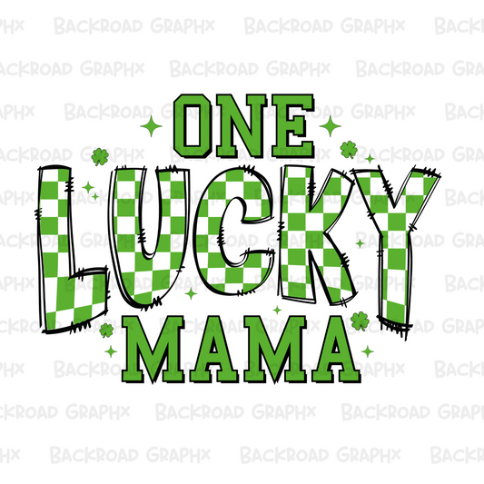 St. Patrick's One Lucky Mama Transfer Backroad Graphx Best DTF Transfers Near Me UVDTF Stickers decals embroidery swag heat transfers direct to film