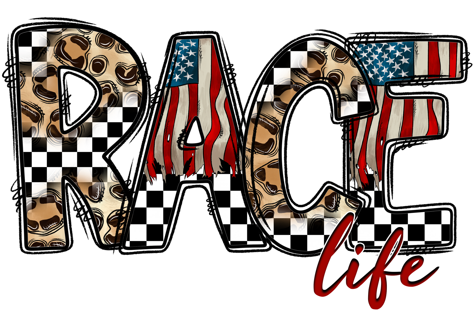Race Life Transfer Backroad Graphx Best DTF Transfers Near Me UVDTF Stickers decals embroidery swag heat transfers direct to film