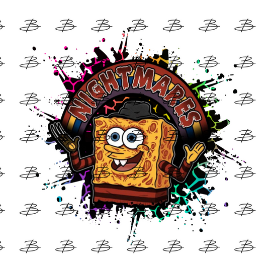 Spongebob Nightmares Transfer Backroad Graphx Best DTF Transfers Near Me UVDTF Stickers decals embroidery swag heat transfers direct to film