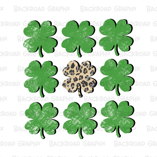 St. Patrick's Cheetah Clover Transfer Backroad Graphx Best DTF Transfers Near Me UVDTF Stickers decals embroidery swag heat transfers direct to film