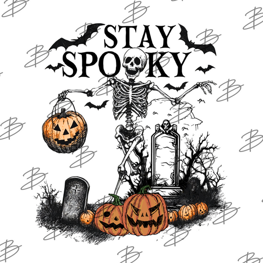 Stay Spooky Halloween Transfer Backroad Graphx Best DTF Transfers Near Me UVDTF Stickers decals embroidery swag heat transfers direct to film