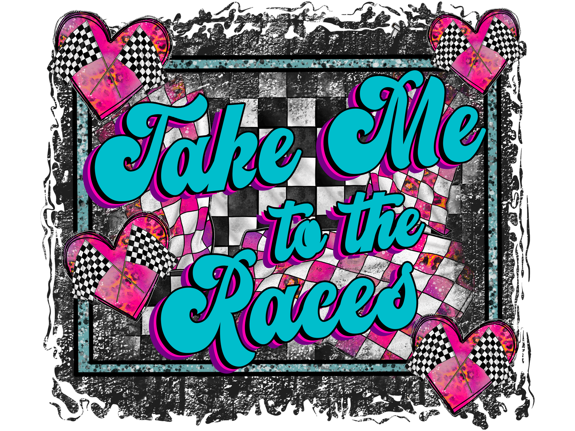 Take Me To The Races Transfer Backroad Graphx Best DTF Transfers Near Me UVDTF Stickers decals embroidery swag heat transfers direct to film