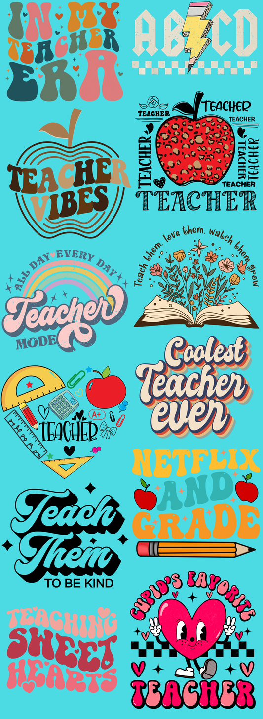 Teacher Pre-made Gangsheet Backroad Graphx Best DTF Transfers Near Me UVDTF Stickers decals embroidery swag heat transfers direct to film