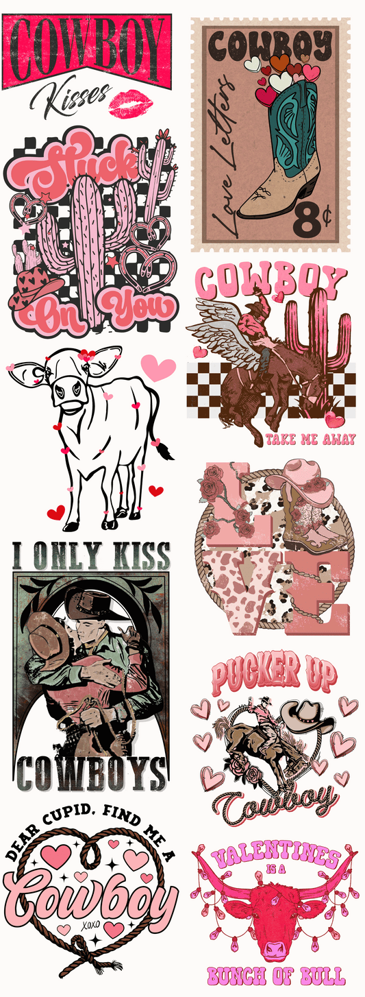 Cowboy Lovin' Pre-made Gangsheet Backroad Graphx Best DTF Transfers Near Me UVDTF Stickers decals embroidery swag heat transfers direct to film