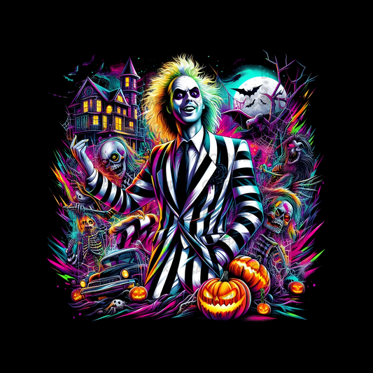 Beetlejuice Halloween Scene Transfer Backroad Graphx Best DTF Transfers Near Me UVDTF Stickers decals embroidery swag heat transfers direct to film