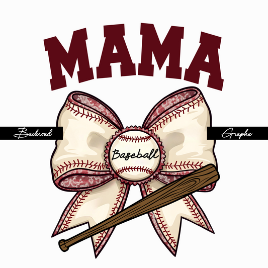 Baseball Mama Bow Transfer