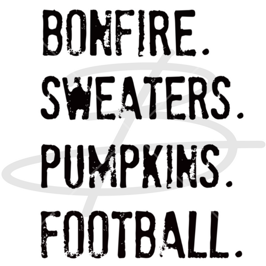 Bonfire Sweaters Pumpkins Football Backroad Graphx Best DTF Transfers Near Me UVDTF Stickers decals embroidery swag heat transfers direct to film
