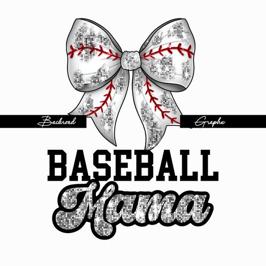 Baseball Mama Bow Glitter Transfer