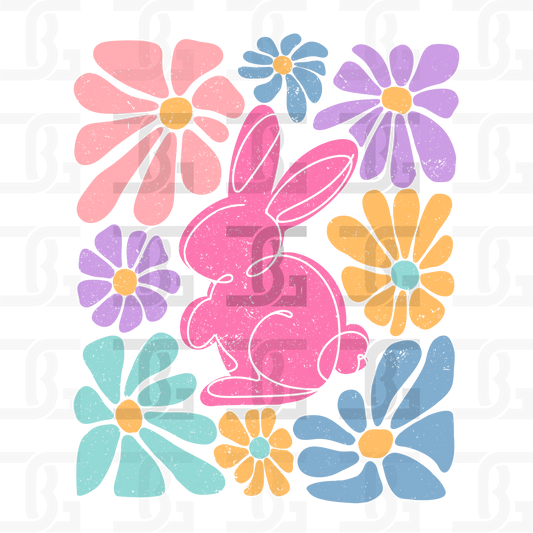 Floral Bunny Transfer