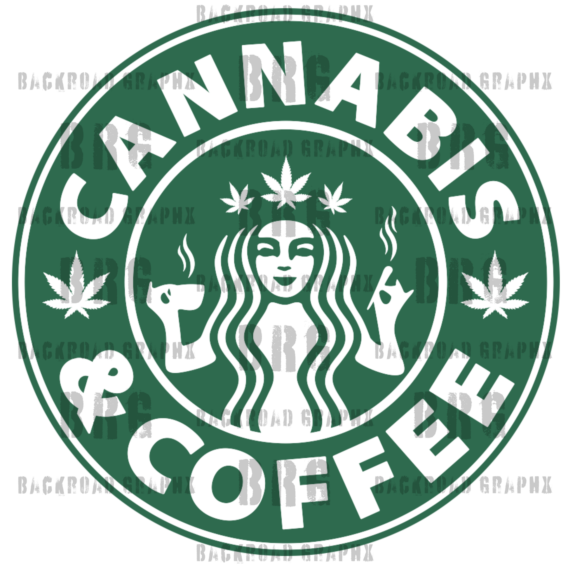 Cannabis & Coffee Transfer Backroad Graphx Best DTF Transfers Near Me UVDTF Stickers decals embroidery swag heat transfers direct to film