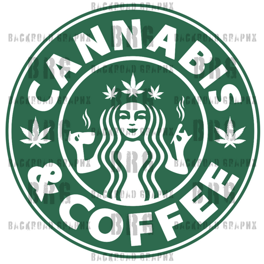 Cannabis & Coffee Transfer Backroad Graphx Best DTF Transfers Near Me UVDTF Stickers decals embroidery swag heat transfers direct to film
