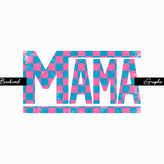 Checkered Mama Pink Transfer