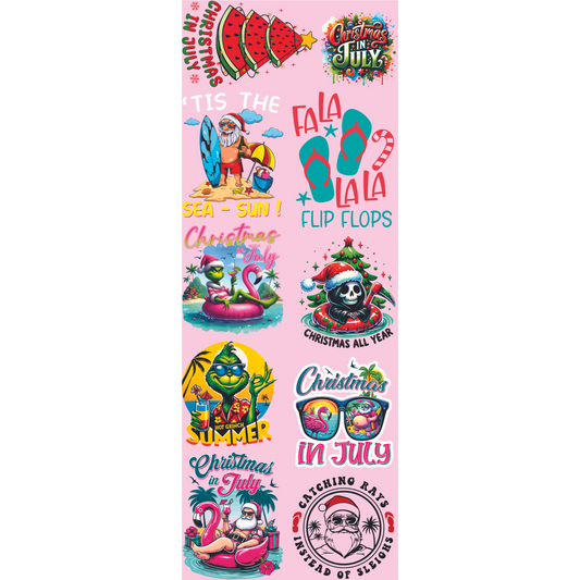 Christmas In July Gangsheet 22x60 Backroad Graphx Best DTF Transfers Near Me UVDTF Stickers decals embroidery swag heat transfers direct to film