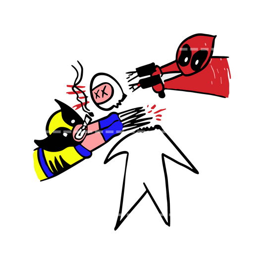 Deadpool and Wolverine Illustrated By Deadpool Backroad Graphx Best DTF Transfers Near Me UVDTF Stickers decals embroidery swag heat transfers direct to film
