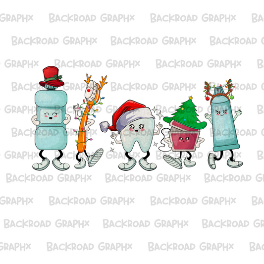 Christmas Dental Hygiene transfer Backroad Graphx Best DTF Transfers Near Me UVDTF Stickers decals embroidery swag heat transfers direct to film