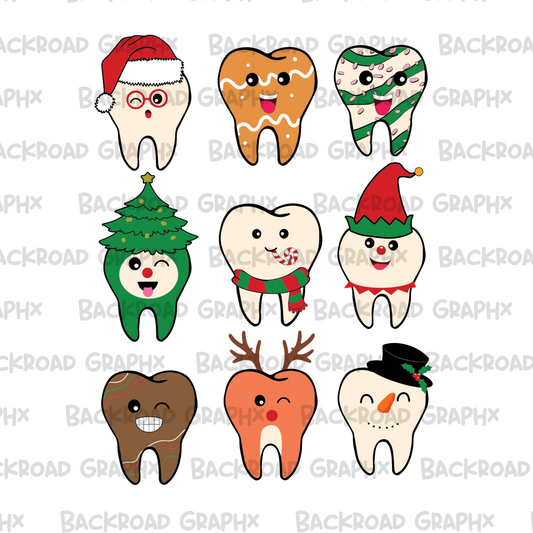 Christmas teeth transfer Backroad Graphx Best DTF Transfers Near Me UVDTF Stickers decals embroidery swag heat transfers direct to film