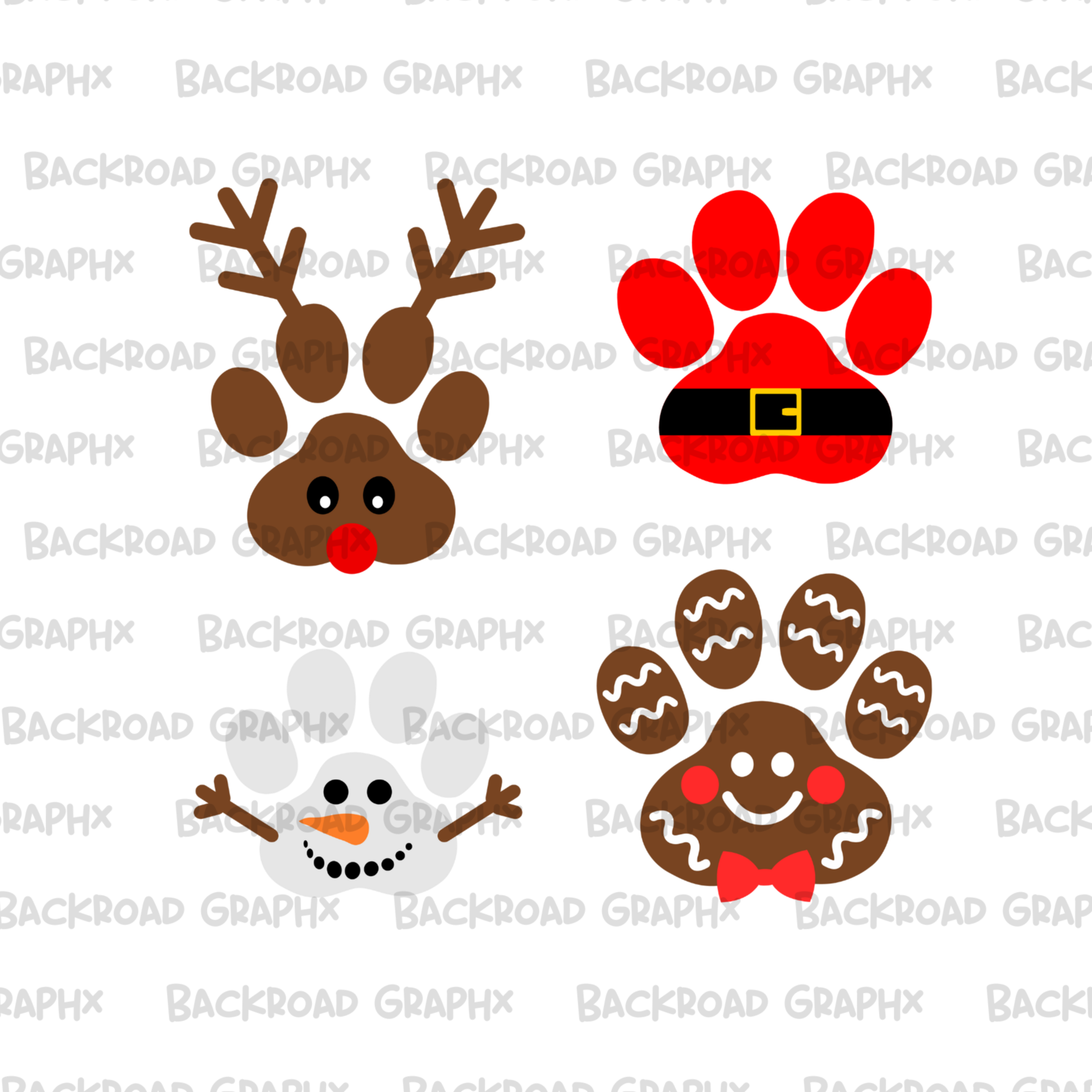 Christmas Paws Transfer Backroad Graphx Best DTF Transfers Near Me UVDTF Stickers decals embroidery swag heat transfers direct to film