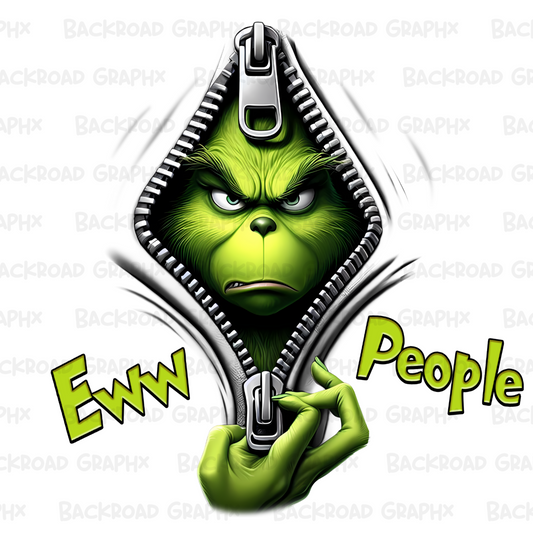 Grinch Ew People Zip Up Transfer Backroad Graphx Best DTF Transfers Near Me UVDTF Stickers decals embroidery swag heat transfers direct to film