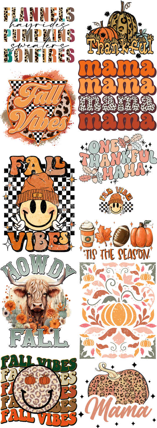 Fall Gang Sheet 22x60 Backroad Graphx Best DTF Transfers Near Me UVDTF Stickers decals embroidery swag heat transfers direct to film