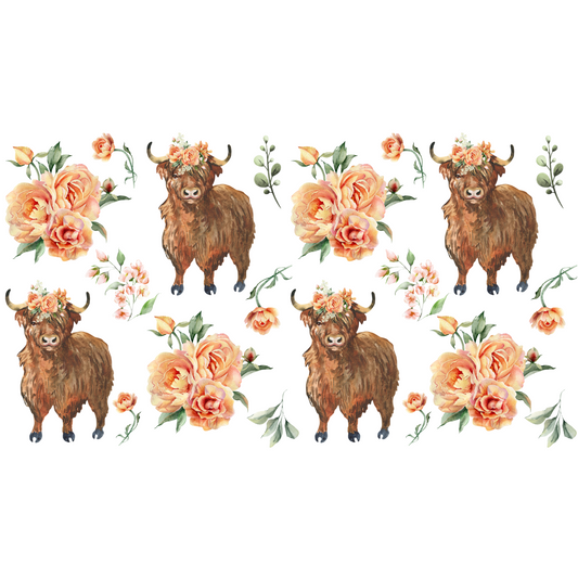 Highland Cow Cup Wrap Backroad Graphx Best DTF Transfers Near Me UVDTF Stickers decals embroidery swag heat transfers direct to film