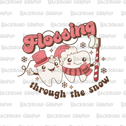 Flossing through the snow transfer Backroad Graphx Best DTF Transfers Near Me UVDTF Stickers decals embroidery swag heat transfers direct to film