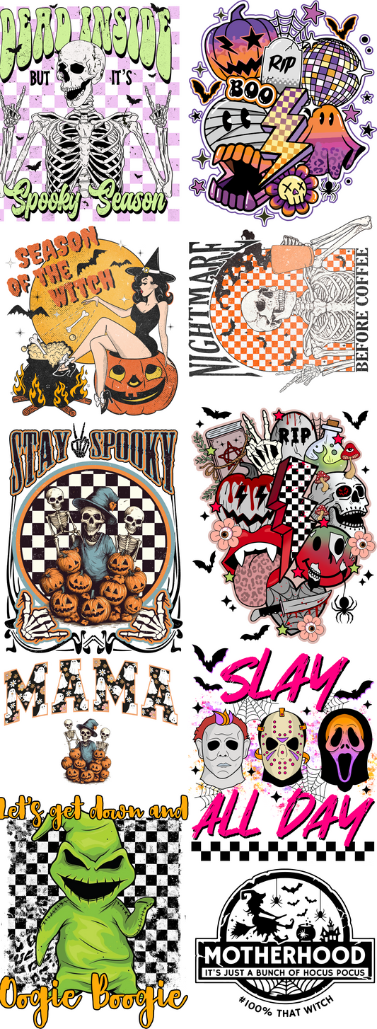 Halloween Gang Sheet 22x60 Backroad Graphx Best DTF Transfers Near Me UVDTF Stickers decals embroidery swag heat transfers direct to film