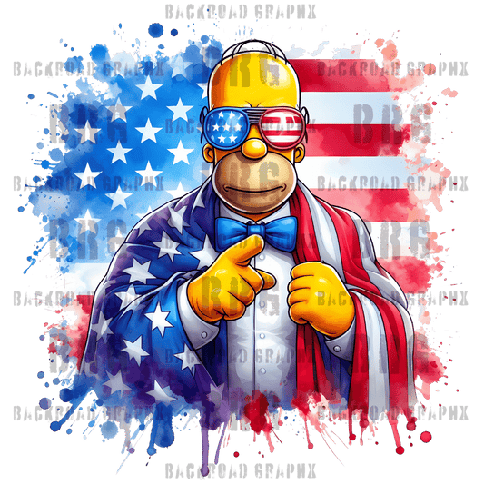 Patriotic Homer Backroad Graphx Best DTF Transfers Near Me UVDTF Stickers decals embroidery swag heat transfers direct to film