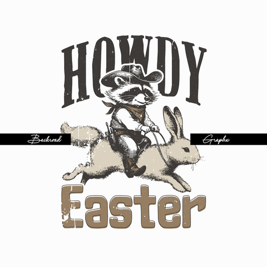 Howdy Easter Racoon Transfer