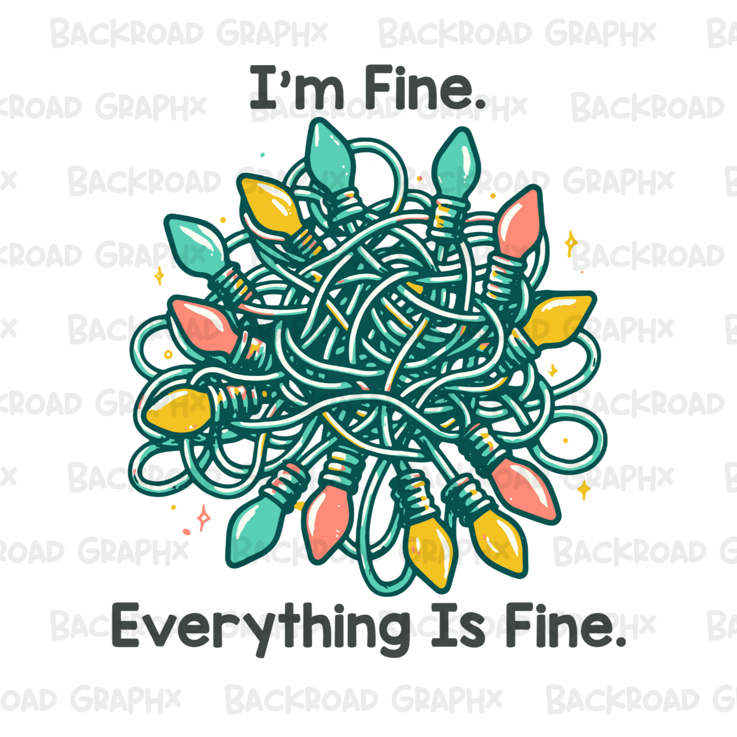 Everything Is Fine Christmas Transfer Backroad Graphx Best DTF Transfers Near Me UVDTF Stickers decals embroidery swag heat transfers direct to film