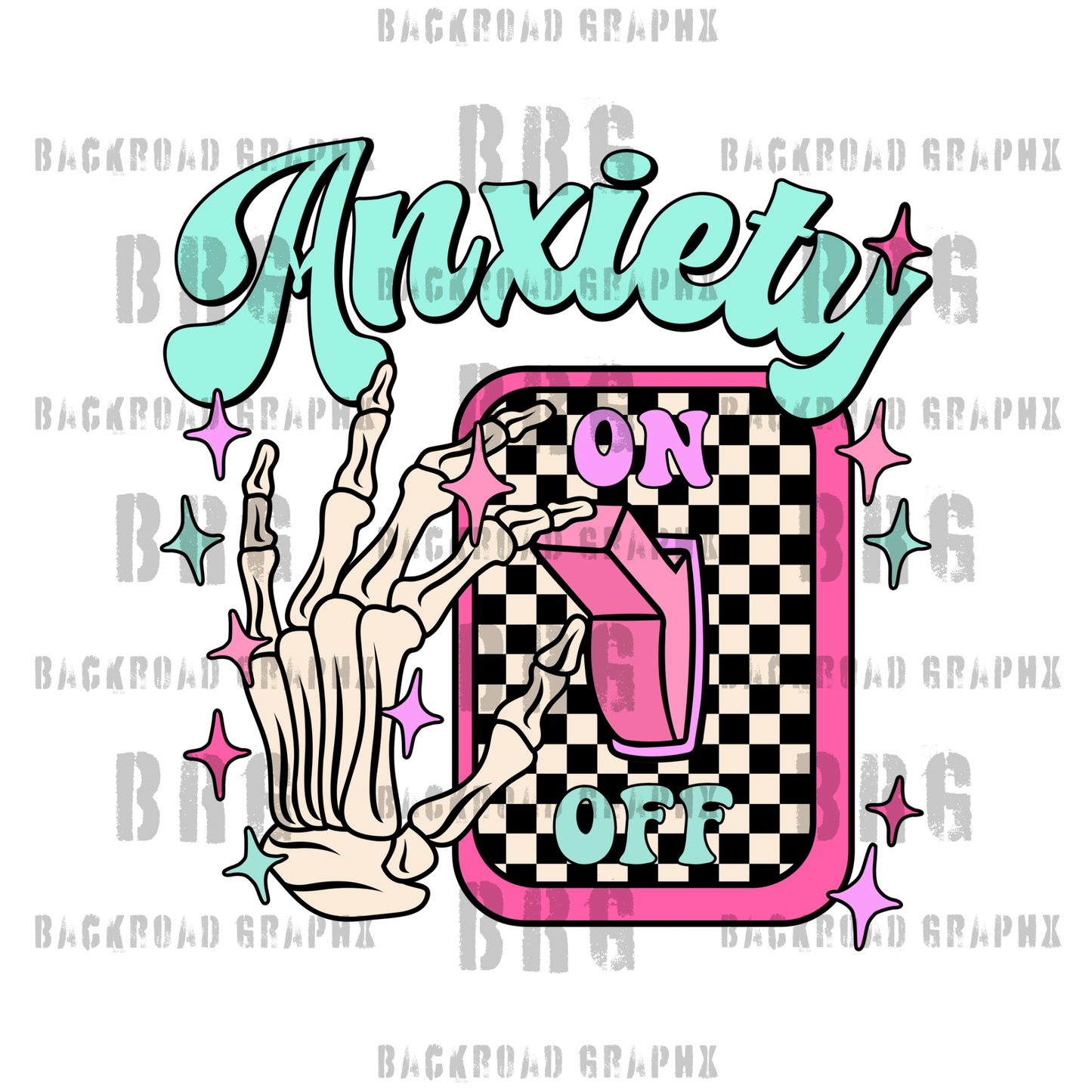 Anxiety switched on transfer Backroad Graphx Best DTF Transfers Near Me UVDTF Stickers decals embroidery swag heat transfers direct to film