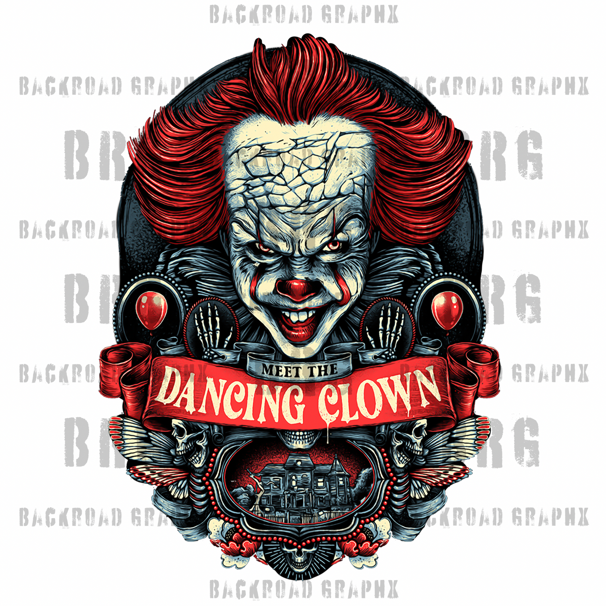 Pennywise transfer Backroad Graphx Best DTF Transfers Near Me UVDTF Stickers decals embroidery swag heat transfers direct to film