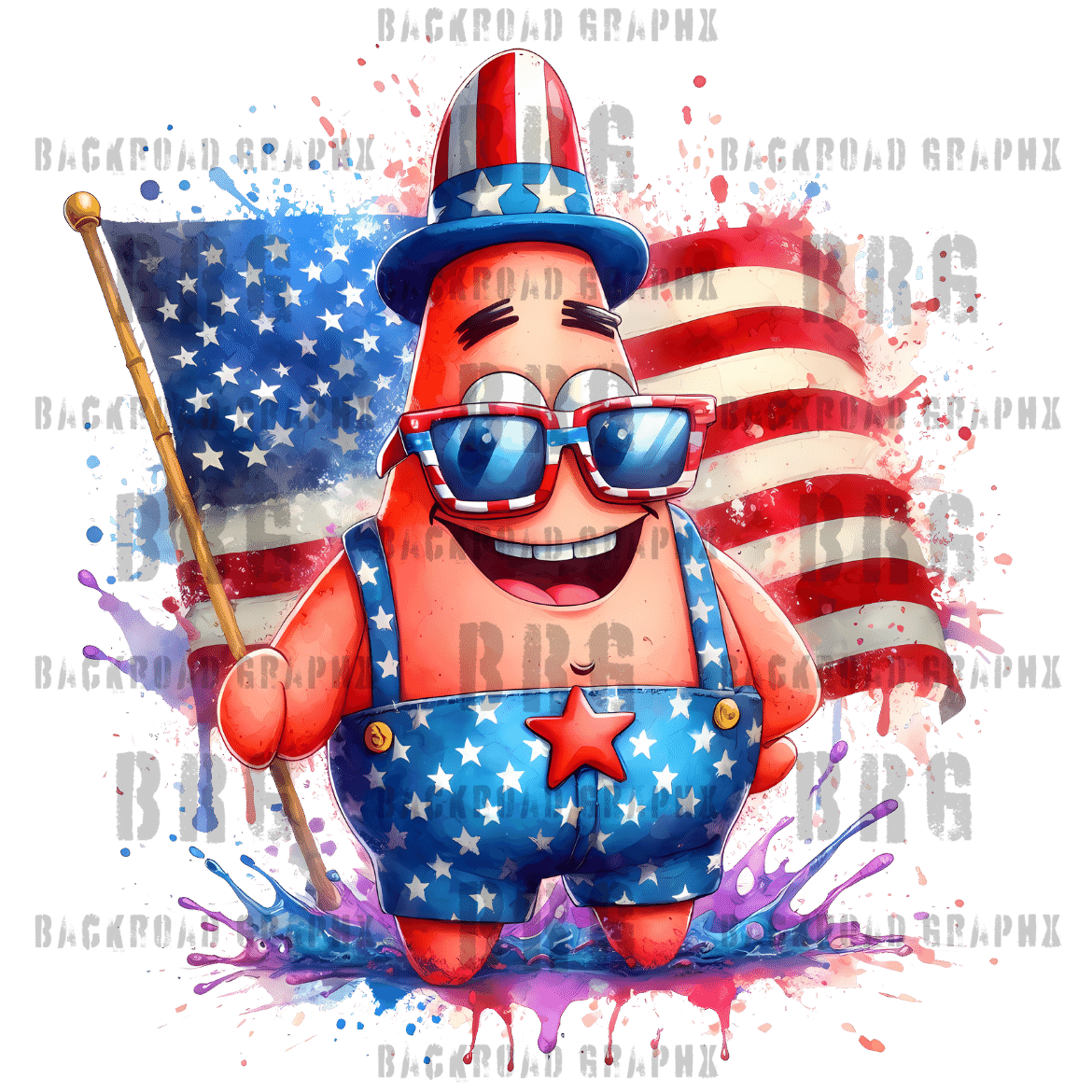 Patriotic Patrick Backroad Graphx Best DTF Transfers Near Me UVDTF Stickers decals embroidery swag heat transfers direct to film