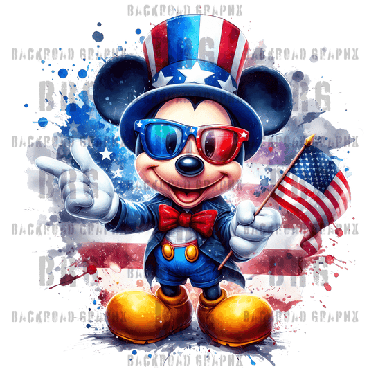 Patriotic Mickey Backroad Graphx Best DTF Transfers Near Me UVDTF Stickers decals embroidery swag heat transfers direct to film