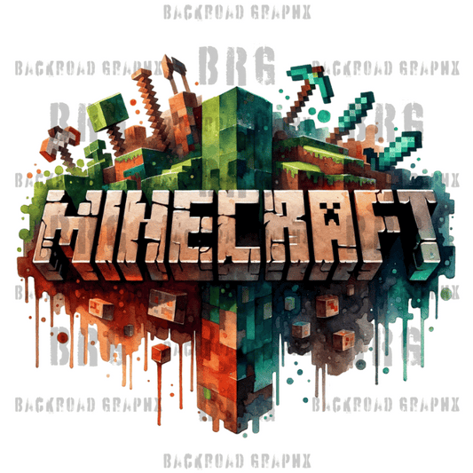 Minecraft Gaming Backroad Graphx Best DTF Transfers Near Me UVDTF Stickers decals embroidery swag heat transfers direct to film