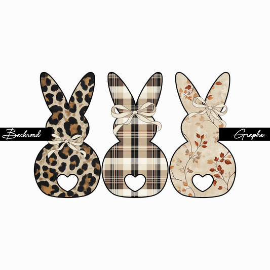Patterned Bunnies Transfer