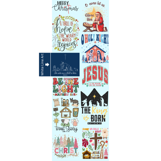 CHRIST-mas Premade Gangsheet Backroad Graphx Best DTF Transfers Near Me UVDTF Stickers decals embroidery swag heat transfers direct to film