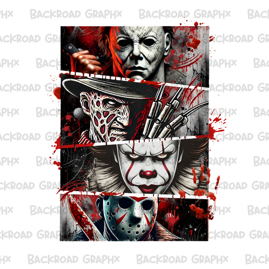 Halloween Horror Characters Transfer Backroad Graphx Best DTF Transfers Near Me UVDTF Stickers decals embroidery swag heat transfers direct to film