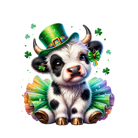 St. Patty's Cow Transfer Backroad Graphx Best DTF Transfers Near Me UVDTF Stickers decals embroidery swag heat transfers direct to film
