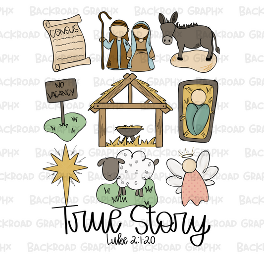 True Story Christmas Transfer Backroad Graphx Best DTF Transfers Near Me UVDTF Stickers decals embroidery swag heat transfers direct to film