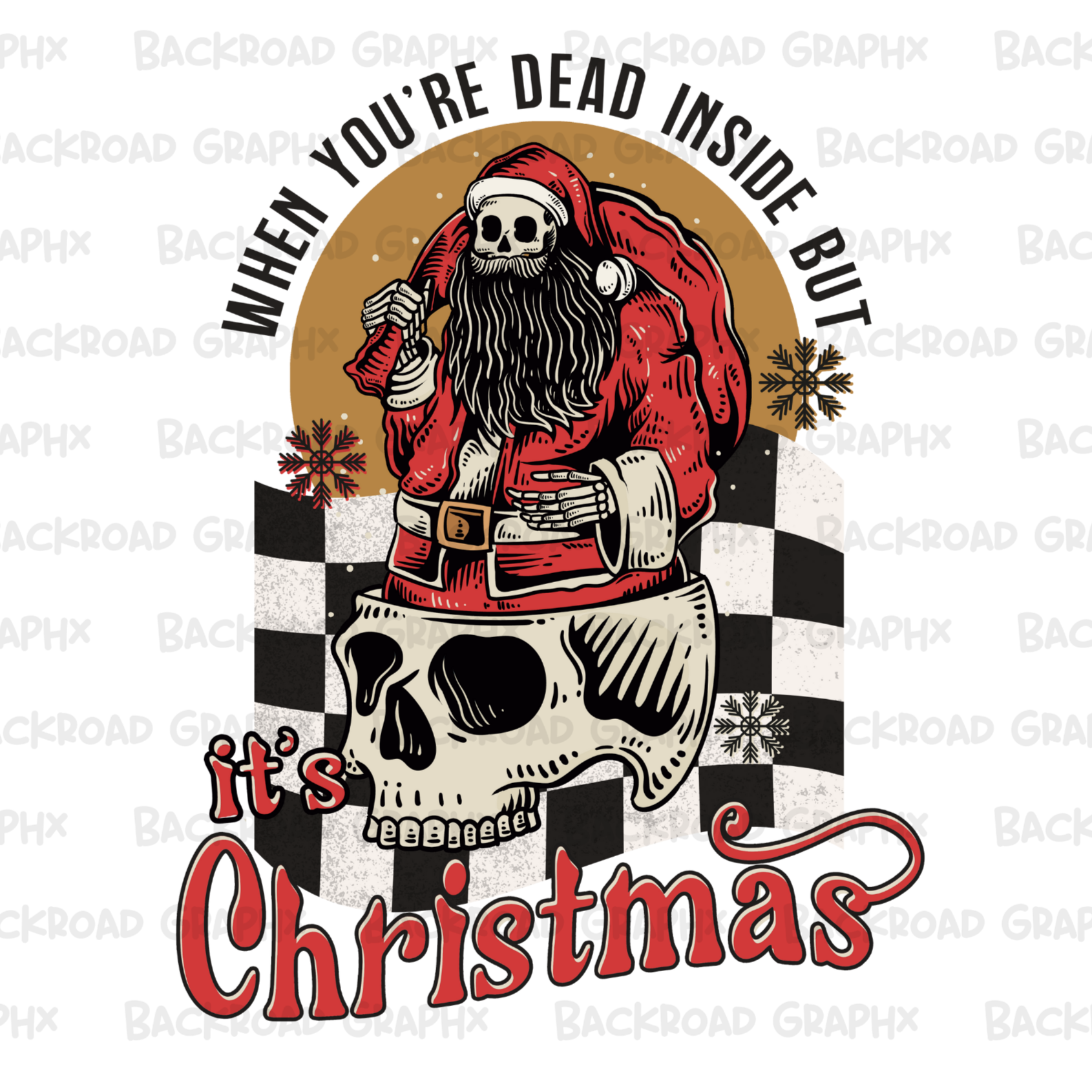 Dead Inside Christmas Transfer Backroad Graphx Best DTF Transfers Near Me UVDTF Stickers decals embroidery swag heat transfers direct to film
