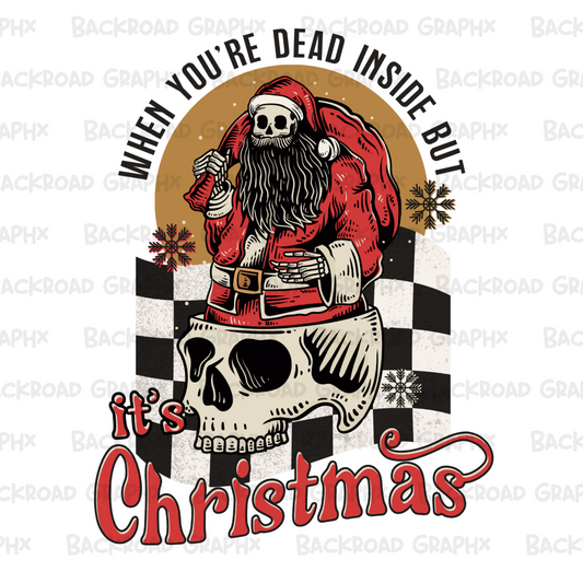 Dead Inside Christmas Transfer Backroad Graphx Best DTF Transfers Near Me UVDTF Stickers decals embroidery swag heat transfers direct to film